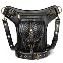 New Fashion Skull Steampunk Retro Waist Bag for Women 2021 Men Multi-function Black Travel Motorcycle Crossbody Chest Fanny Pack 2024 - купить недорого