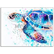 Watercolor Animal 5D DIY Diamond Embroidery Colored Sea Turtle Diamond Painting Cross Stitch Square Drill Mosaic Decoration Art 2024 - buy cheap