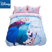 Juego de cama de algodón con estampado de elsa azul, Frozen colcha de algodón con estampado de para el hogar y dibujos animados, ropa de cama individual para bebés y niñas, gran oferta 2024 - compra barato