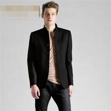 Men's short woolen coat 2020 autumn and winter high-end slim Chinese style stand-up collar woolen jacket 2024 - buy cheap