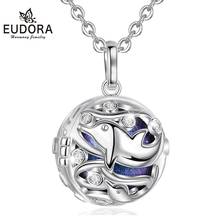 Eudora 20mm Harmony Bola Ball Blue Whale Dolphin Pendant Necklace with Crystal cage Chime Ball Jewelry For Pregnant woman K390 2024 - buy cheap