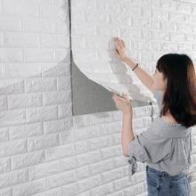 Adesivo de parede de tijolo em 3d, papel de parede espumado, impermeável para sala de estar, quarto, arte doméstica, 60x30x0.8 cm, decalque para casa, diy 2024 - compre barato