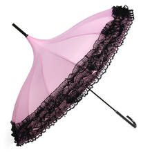 Women Fashion 16 Ribs Lace Pagoda Parasol Princess Long-handle Umbrella Windproof Sunny and Rainy Umbrella Best Gift 2024 - buy cheap