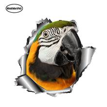 HotMeiNi 13cm x 12.5cm 3D Parrot Car Sticker Torn Metal Car Window Bumper Decal Animal Stickers Full Color Decals Reflective 2024 - buy cheap