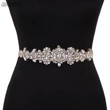 Cinturón de novia con diamantes de imitación para mujer, cinturones para boda con abalorios finos de cristal, cinturón para regalo para niña y mujer, cinta con apliques para vestido de fiesta 2024 - compra barato