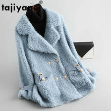 Abrigo de piel auténtica para mujer, chaqueta de lana 100%, ropa de mujer, Tops de piel de oveja Vintage coreano, ZT4780, 2020 2024 - compra barato