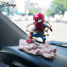 Disney Marvel-Nuevo Modelo de Spiderman hecho a mano, adornos creativos de coche, suministros de interior de coche, decoración, versión estilo traje 2024 - compra barato