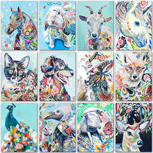 Pintura de diamante 5D DIY, bordado de punto de cruz, mosaico, decoración del hogar, animal, caballo, unicornio, gato, perro 2024 - compra barato