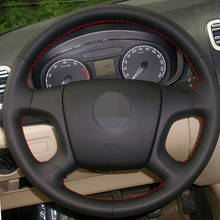 Cubierta de cuero sintético para volante de coche, accesorio negro Hige Sofe para Skoda Roomster 2006-2009 Fabia Octavia 2004-2009 Superb 2006-2008 2024 - compra barato