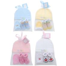 Cute Baby Boys Girls Socks Cap Set Cartoon Cotton Hat and Gloves Infant Newborn Gifts 2024 - buy cheap