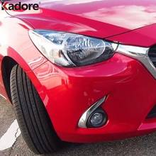 Guarnição para sobrancelha dianteira de cromo, para mazda 2 demio dj hatchback 2014-2016 2017 2018, acabamento de sobrancelha para pálpebras 2024 - compre barato