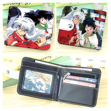 Anime Inuyasha Higurashi Kagome Sesshoumaru Short Button Wallet Cartoon Folding Purse Coin Bag 2024 - buy cheap