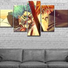 Carteles de Anime japonés sin lejía, cuadros artísticos de lona HD para pared, accesorios de decoración para sala de estar, pinturas decorativas para el hogar, 5 uds. 2024 - compra barato
