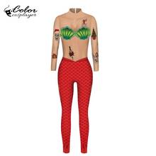 Color Cosplayer New Year Cosplay Costume Christmas Mermaid Collection Women Bodysuit Fish Scale Long Sleeve Catsuits 2024 - buy cheap