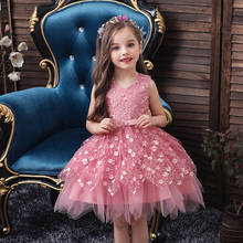 Vestidos de verão para meninas, 2019, roupas para meninas, miçangas, princesa, vestido de festa, cerimônia elegante, 4, 5, 6 anos, fantasia de menina adolescente 2024 - compre barato