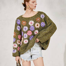 Orgypsy Oversize Boho Sweater Pullover Women Vintage Hand-made Floral Embroidery Sweater Long Sleeve Winter Warm Casual Sweaters 2024 - buy cheap