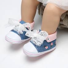 Ботинки для новорожденных Bobora, демисезонные туфли с вышивкой и цветами для маленьких девочек, обувь для первых шагов на шнуровке с мягкой подошвой 2024 - купить недорого