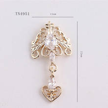 5pcs Heart Love pendant Gold Zircon Pearl Nail art jewelry nails decorations crystal Manicure zircon diamond nail Charms TN4951 2024 - buy cheap