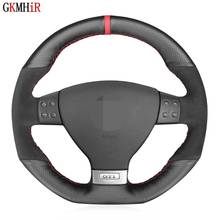 Hand-Stitched Black Genuine Leather Suede Car Steering Wheel Cover For Volkswagen Golf 5 Mk5 GTI VW Golf 5 R32 Passat R GT 2005 2024 - buy cheap