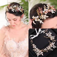 Wedding Headpiece Gold Tiaras Hair Vines Bridal Women Hairbands Hair Accessories Silver Color Headbands Flower Hair Jewelry 2024 - buy cheap
