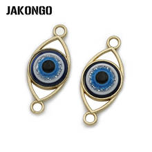 JAKONGO, античный золотой цвет, синий глаз, фотоподвески, аксессуары ручной работы 12X27 мм 2024 - купить недорого