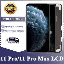 Tela lcd, touch screen, para iphone 11 pro max, peças de reparo, lcd, testada, 100% 2024 - compre barato