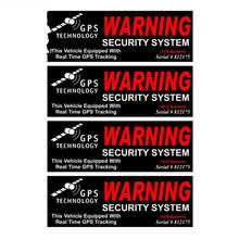 4 X GPS Warning Security System Personality fashion Sunscreen waterproof Car Sticker KK 10CM*4CM 2024 - buy cheap