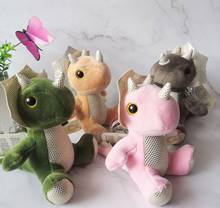 creative New cute 15cm New cute triceratops dinosaur pendant plush doll bed bag accessories pretty Keychain kids christmase gift 2024 - buy cheap