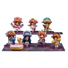 Bonecos de figuras de ação de pvc, 8 espaços, anime, sakura, action figures, kinomoto, sakura, douji, tomoyo li, syaoran, kero, presente de boneca 2024 - compre barato