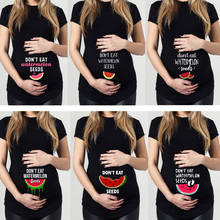 Не ешьте арбуз Новинка 2021 летняя футболка для беременных топы для беременных женщин с арбузом Прямая поставка 2024 - купить недорого