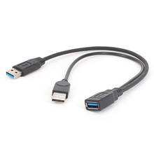 USB 3.0 Cable Dual Power Charge Cables Y Adapter Male To Female Cord Cable 30CM 2024 - buy cheap