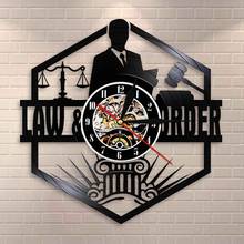 Scales of Justice Lawyer Office Courtroom Decor Attorney Wall Clock Lawyer Vinyl Record Wall Clock Law Order Pass the Bar Gift 2024 - buy cheap
