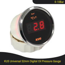 New KUS 2" 52MM  Digital 0-10Bar Oil Press Gauge With Red and Yellow available Backlight for Boat Car Truck RV 2024 - buy cheap