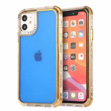 Transparent Electroplating TPU+PC Phone Case For iPhone 13 12 11 Pro XS MAX XR Soft Cover For iPhone 12Mini XS 8 7 6Plus SE 2020 2024 - buy cheap