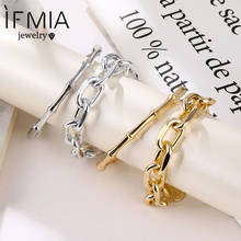 IFMIA 2Pcs/Set Punk Miami Cuban Thick Bracelets Bangles New Carved Coin Pendant Gold Color Chunky Bracelet Jewelry Charm 2020 2024 - buy cheap