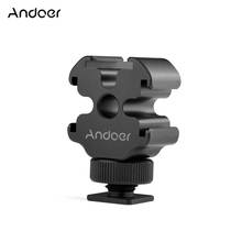 Andoer Aluminum Portable Triple Cold Shoe Mount Extension Bracket One-to-Three Cold Shoe Stand for Tripod Camera Mic Light 2024 - buy cheap