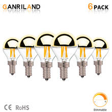 Ganriland-bombilla Led Edison, G45, 4W, espejo dorado, superior, Retro, Blanco cálido, 2700K, E14, Bombilla de filamento Led, regulable 2024 - compra barato