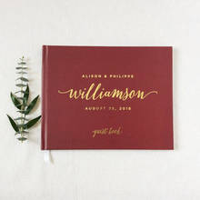 Libro de invitados de boda de lámina Real, libro de visitas de caligrafía personalizada, aniversario rojo, libro de firma de recuerdo de compromiso alternativo 2024 - compra barato