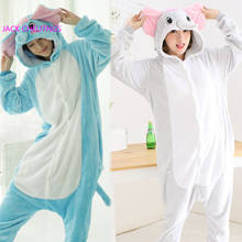 Anime adult onesies Pyjamas  Cartoon Animal Cosplay Costume Pajamas Grey Elephant adult Onesies Sleepwear Halloween kigurumi 2024 - buy cheap