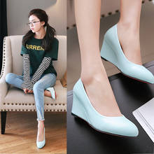 туфли женские 2020 Wedge Women High Heels Seasons Single Shoes Pointed Shallow Mouth Sexy women's Shoes chaussure femme talon 9 2024 - buy cheap
