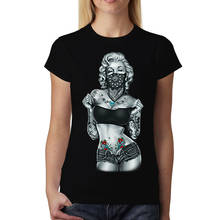 Camiseta de S-XL para mujer, Top con estampado de tatuaje de picardías 2024 - compra barato