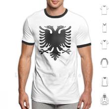 Albanian Double Headed Eagle T Shirt 6xl Cotton Cool Tee Albania Albanian Flag Country Countries Eagle Double Head Headed 2024 - buy cheap