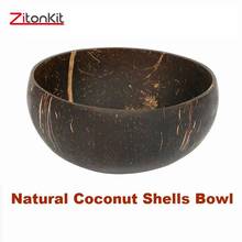 Natural Coconut Bowl set wooden Salad Ramen bowl Fruit Craft Decoration Creative Spoon Set Kitchen tableware 2024 - buy cheap