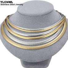 Women Stainless Steel Necklace Gold Color Chunky Ladies Choker Chain Fashion Jewelry Party Gift 2024 - buy cheap