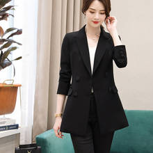 Lenshin Women Double Breasted Jacket Long sleeve Blazer Fashion Work Wear slim Office Lady Coat Outwear 2024 - buy cheap