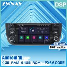 Radio con GPS para coche, reproductor Multimedia estéreo con Android 10,0, PX6, IPS, 4 + 64G, DVD, Navi, Audio, vídeo, BT, para Fiat Punto 2009-2015 2024 - compra barato