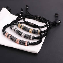 Jaravvi Micro CZ Pave Spacers Handmade Woven Macrame Friendship Luxury Bracelet Men Women Jewelry Gift 2024 - buy cheap