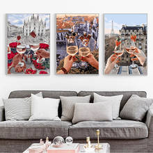 GATYZTORY 3PC Frame DIY Painting By Numbers Wine glass celebration Modern Wall Art Picture By Numbers For Home Decor Diy Gift 2024 - buy cheap