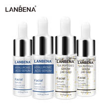 Lanbena seis peptides soro 24k ouro ácido hialurônico anti-rugas lift firming tratamento linhas finas clareamento hidratante 4 pces 2024 - compre barato