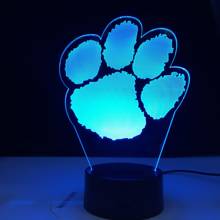 3D LED Lamp Illusion Touch Polar Bear Paw Night Light Auto For Home Bedroom Sleeping Decoration USB Atmosphere Christmas Gifts 2024 - buy cheap